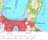 1957 Topo Map of Traverse City Michigan Grand Traverse Bay