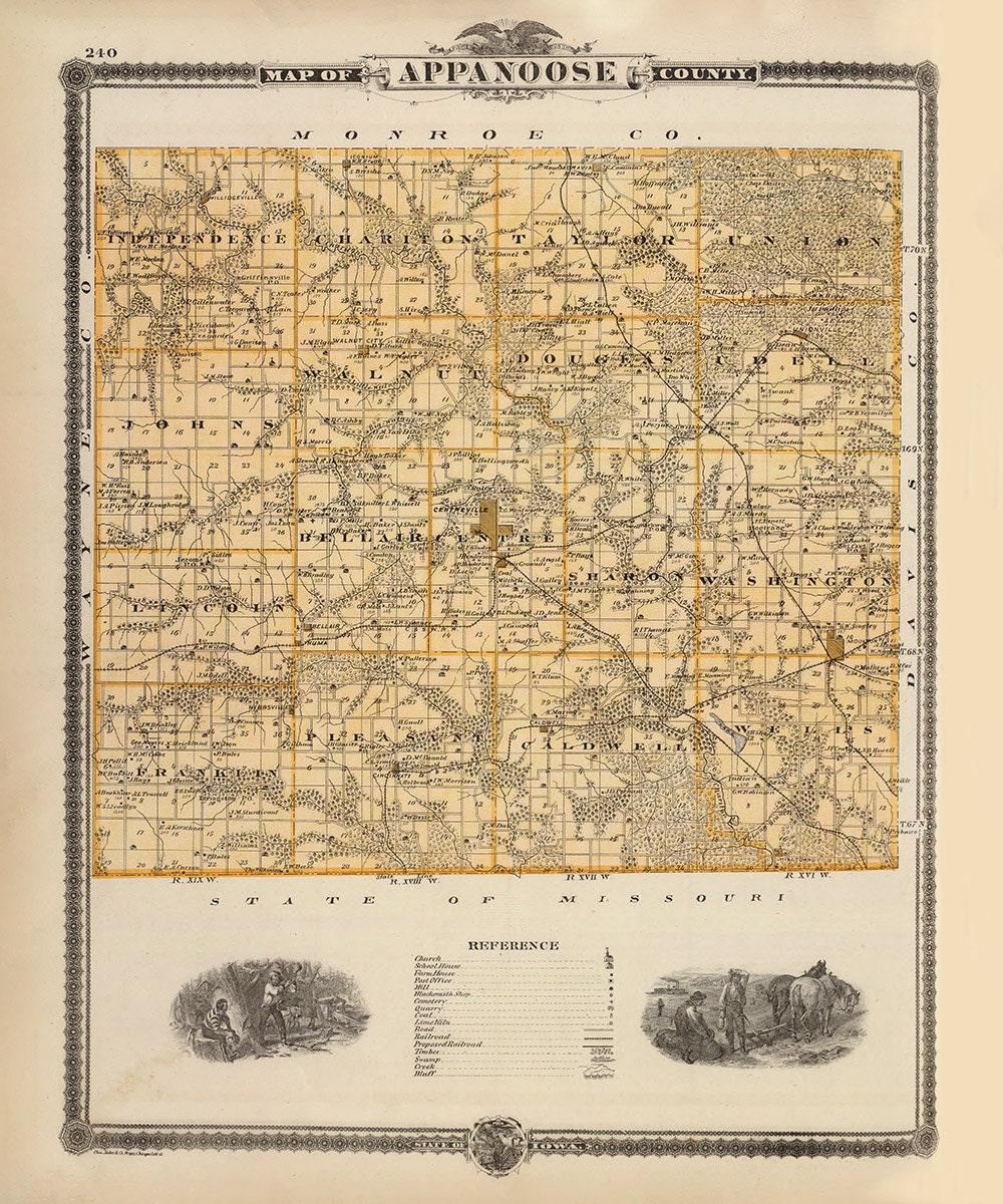 1875 Map of Appanoose County Iowa