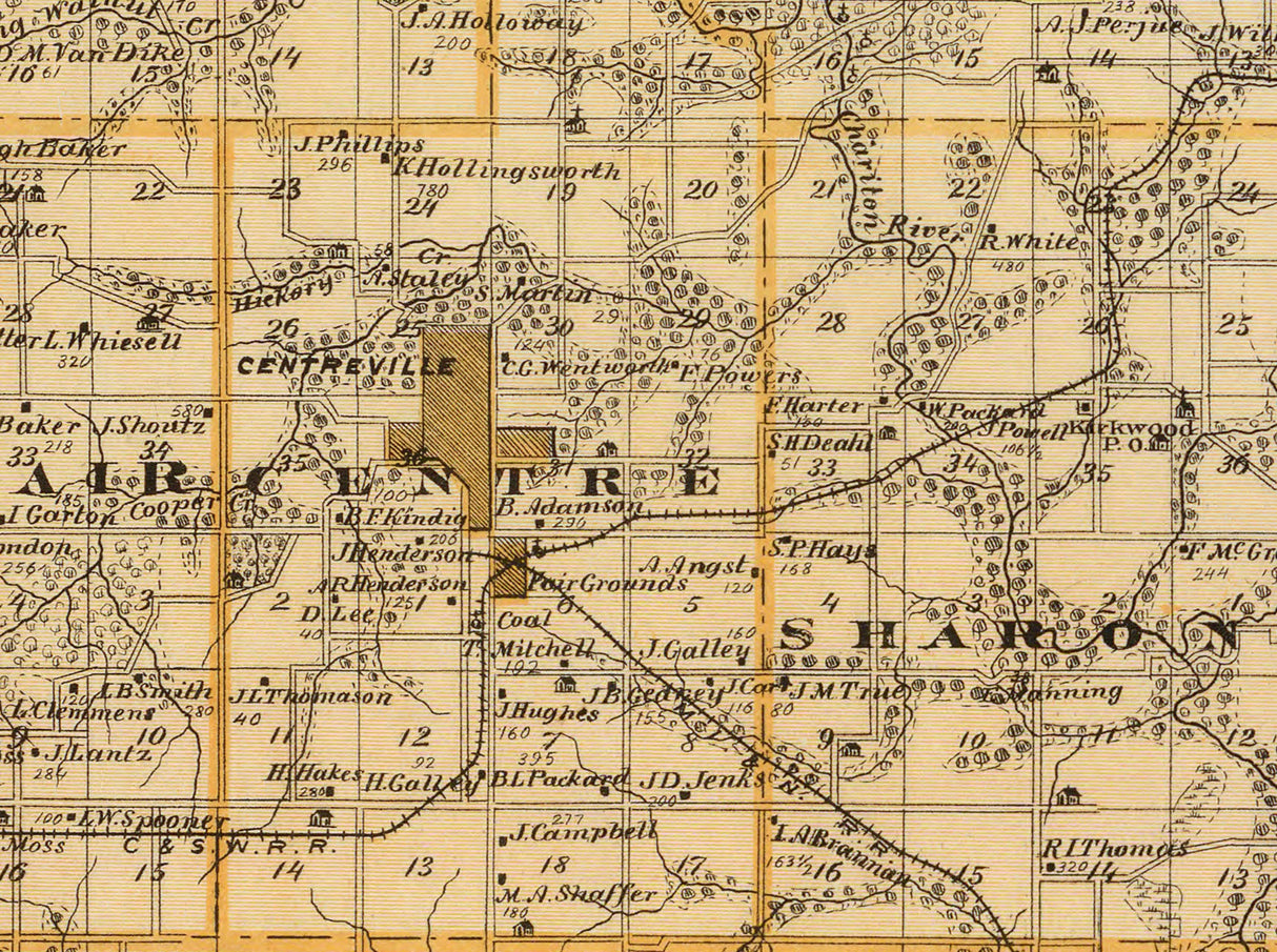1875 Map of Appanoose County Iowa