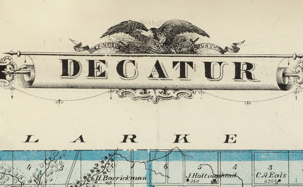 1875 Map of Decatur County Iowa