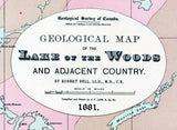 1881 Map of Lake of The Woods Minnesota and Canada