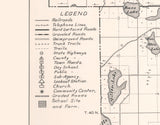 1911 Map of Lac Du Flambeau Indian Reservation Wisconsin