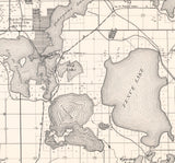 1911 Map of Lac Du Flambeau Indian Reservation Wisconsin