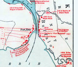 1764 Map of The Niagara Frontier Forts and Battles