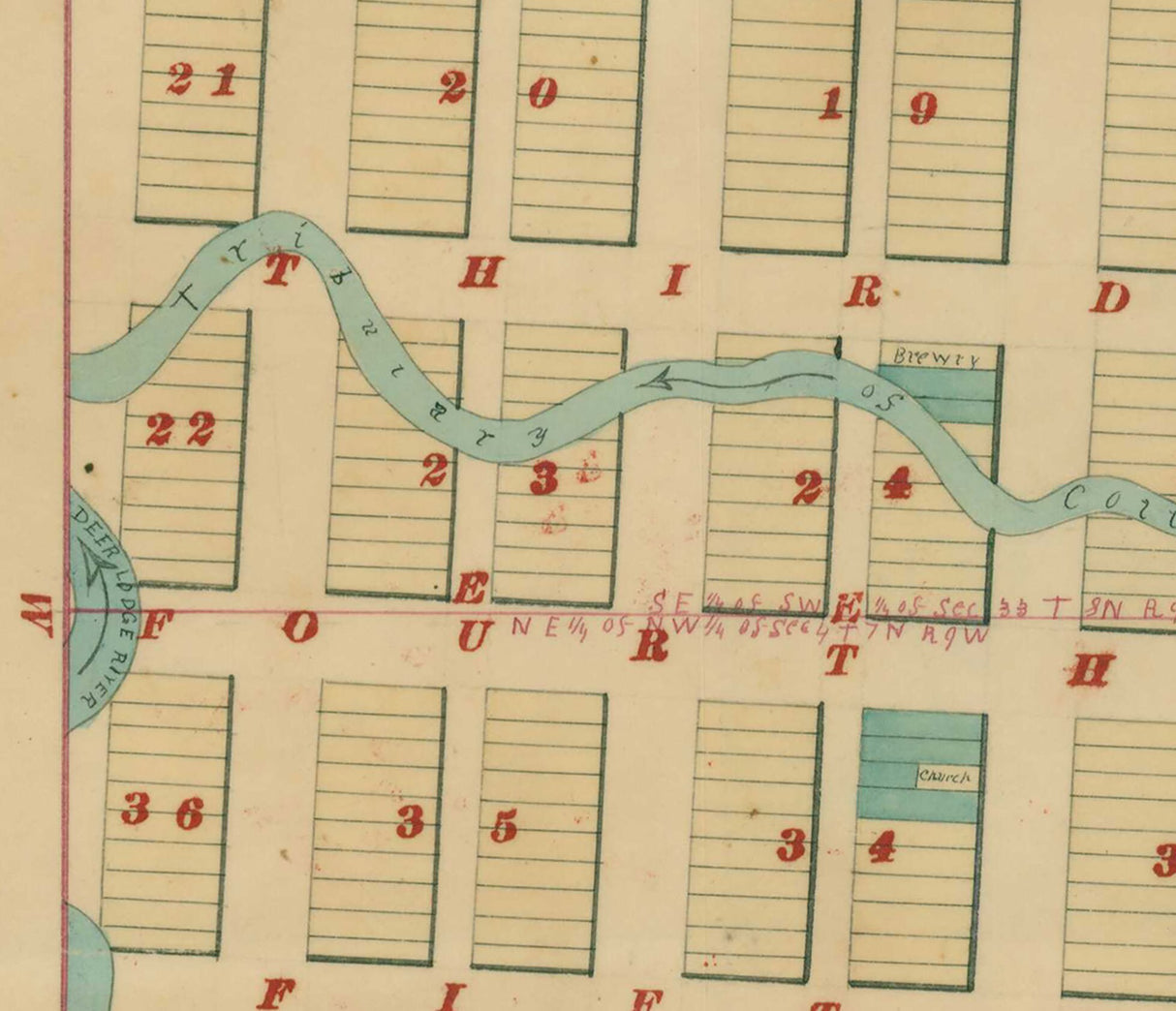1860s Map of Deer Lodge Montana
