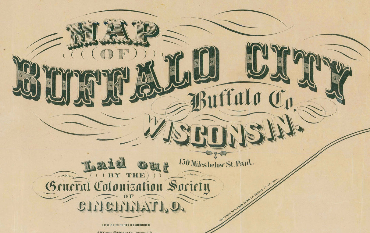 1857 Map of Buffalo City Wisconsin