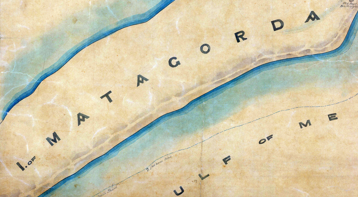 1862 Map of Matagorda Island Texas