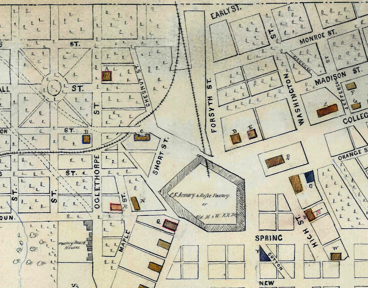 1864 Map of Macon Georgia