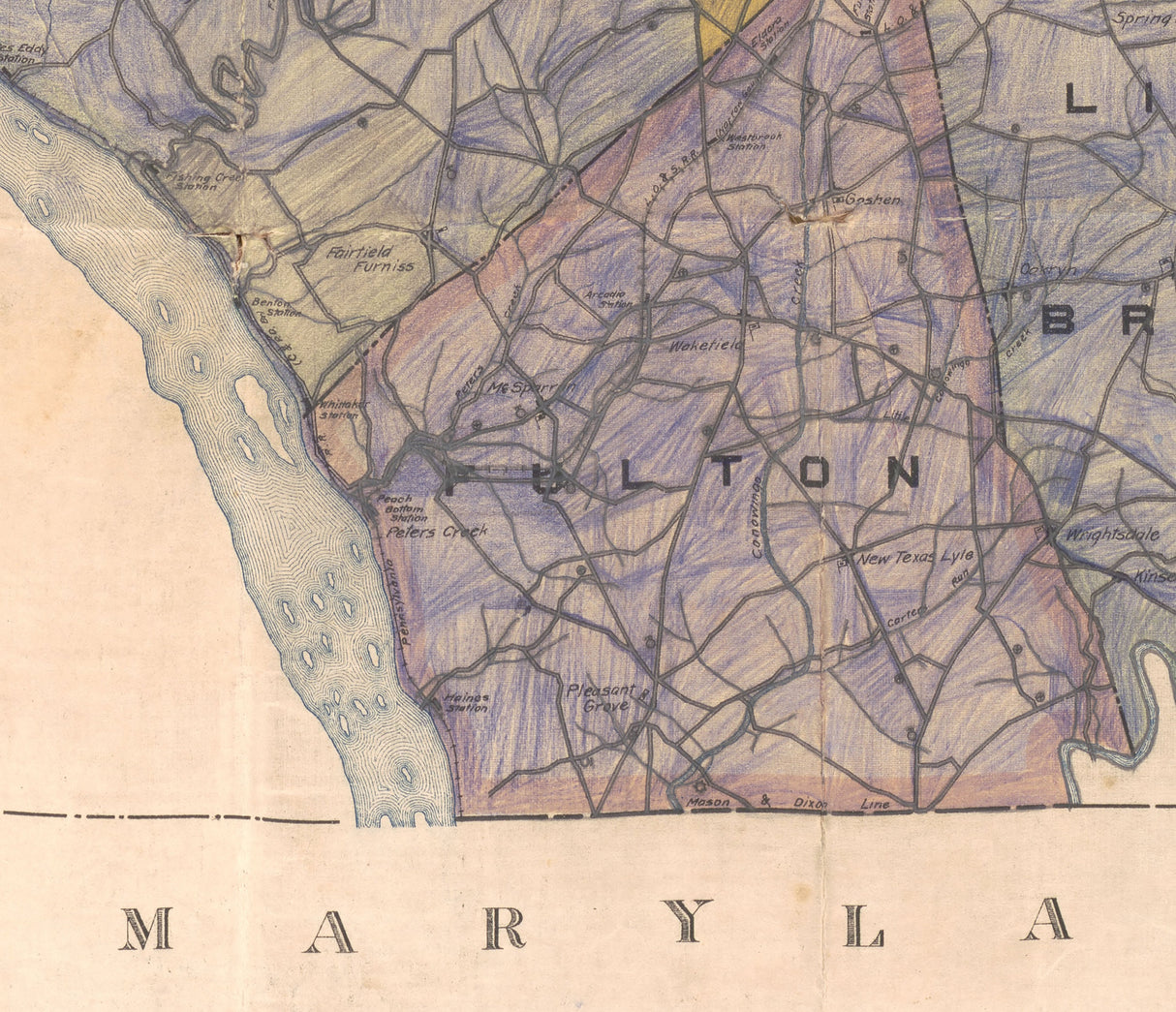 1905 Map of Lancaster County Pennsylvania