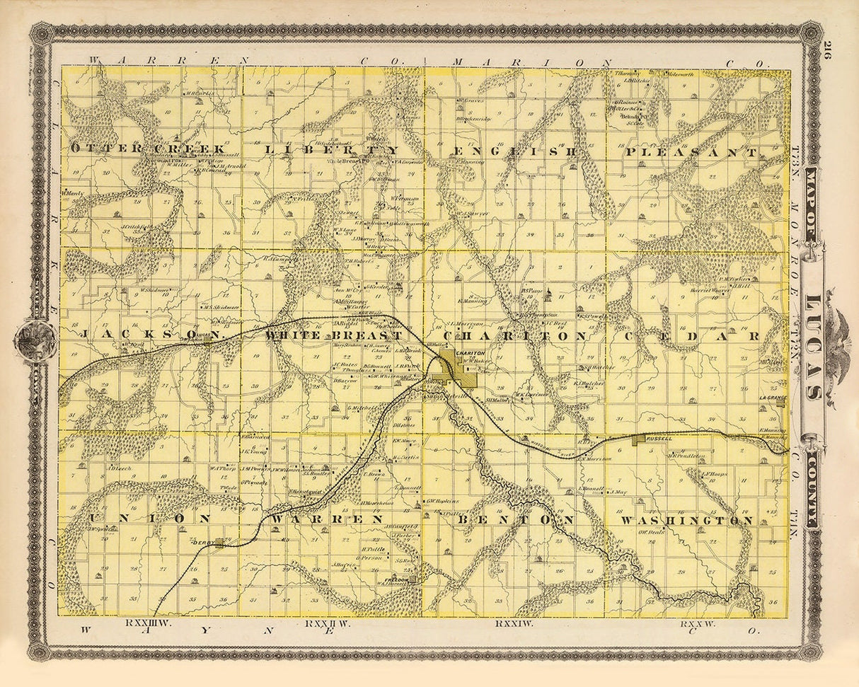 1875 Map of Lucas County Iowa