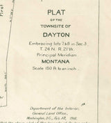 1908 Map of Dayton Montana