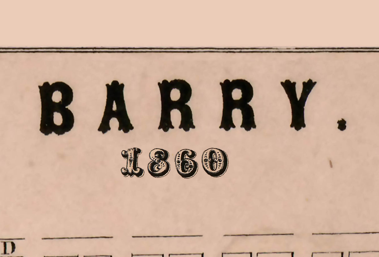 1860 Map of Barry Pike County Illinois