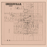 1860 Map of Griggsville Pike County Illinois