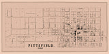 1860 Map of Pittsfield Pike County Illinois