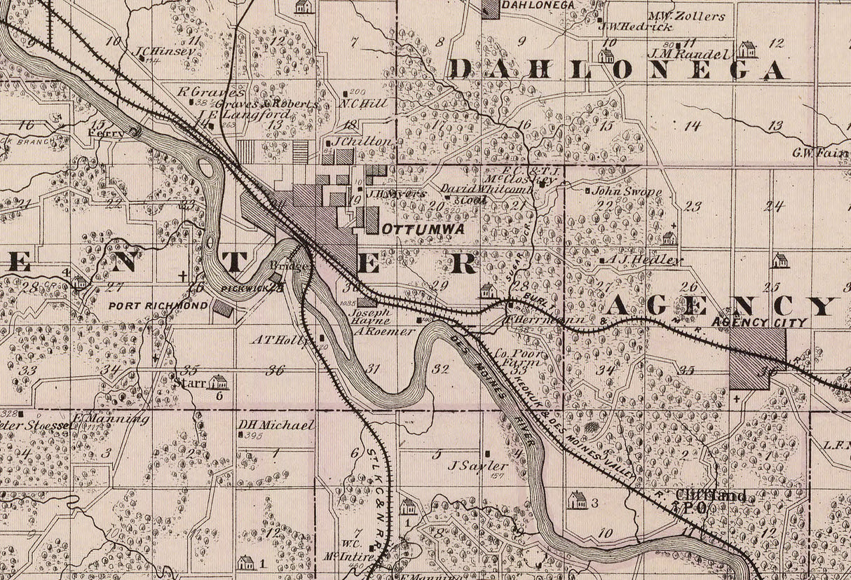 1875 Map of Wapello County Iowa