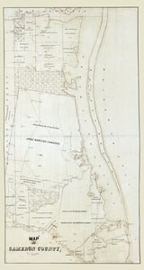 1895 Farm Line Map of Cameron County Texas Boca Chica