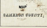 1895 Farm Line Map of Cameron County Texas Boca Chica