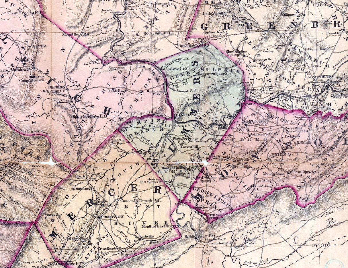 1875 Map of West Virginia