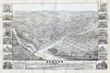 1874 Panoramic Map of Denver Colorado