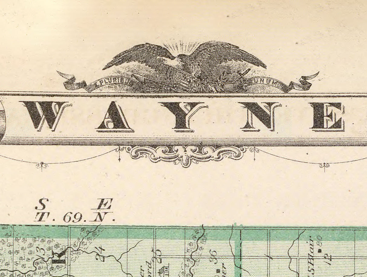 1875 Map of Wayne County Iowa