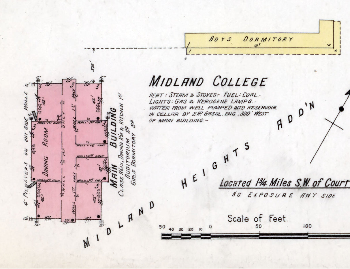 1914 Town Map of Midland Texas