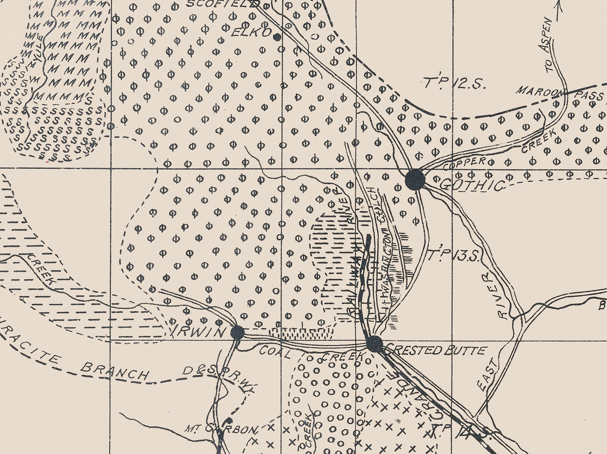 1891 Map of Gunnison County Colorado