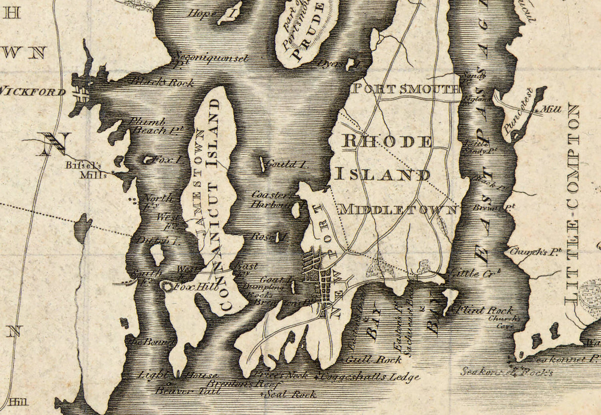 1796 Map of Rhode Island