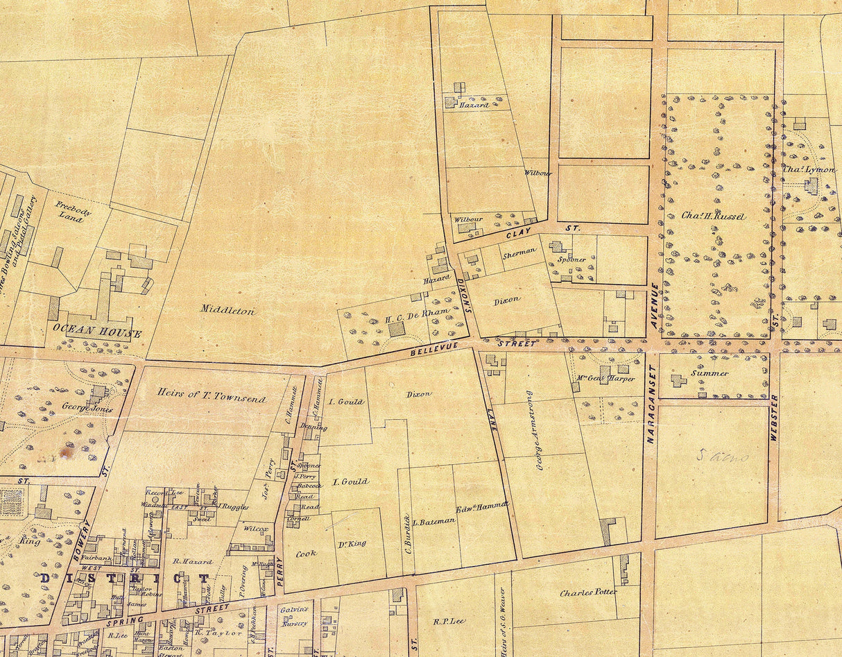 1850 Map of Newport Rhode Island