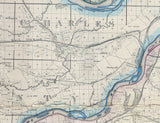 1857 Map of St Louis and St Charles County Missouri and Adjoining Counties
