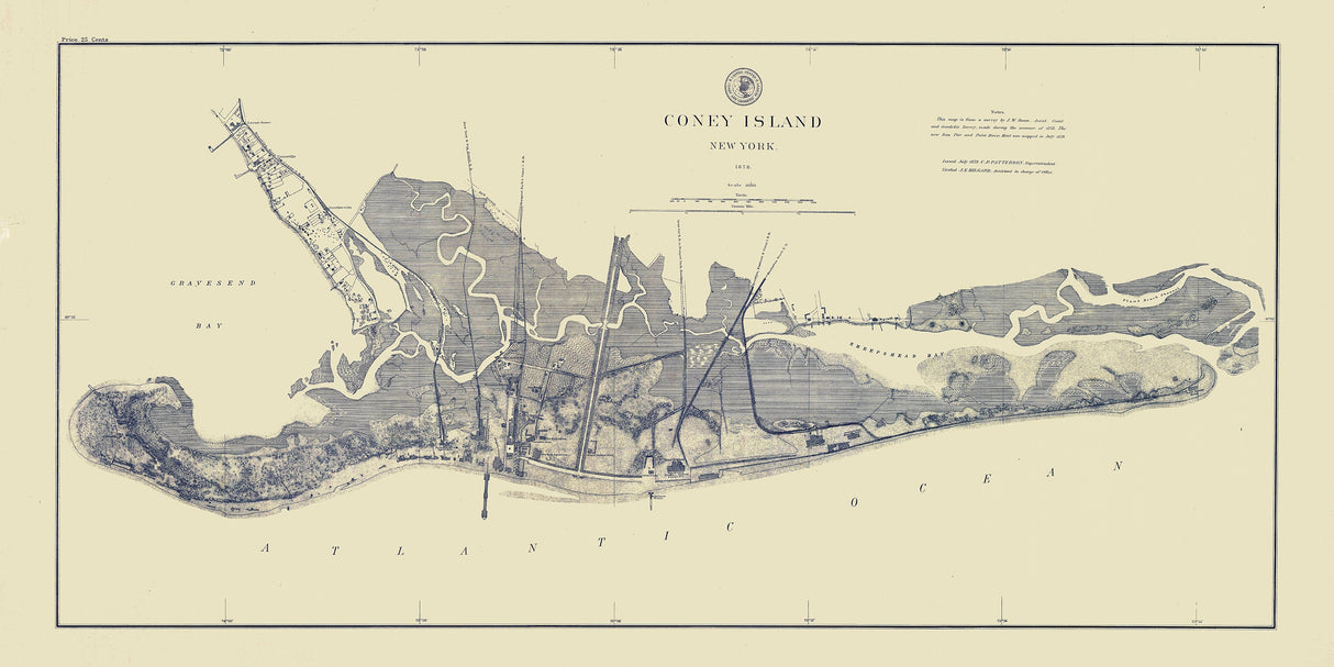 1879 Map of Coney Island New York