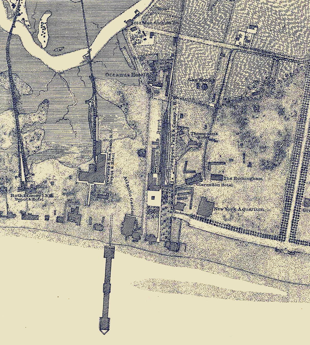 1879 Map of Coney Island New York