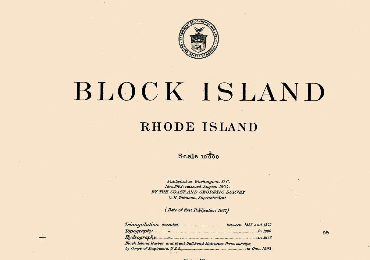 1904 Map of Block Island Rhode Island