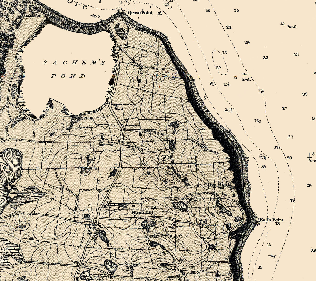 1904 Map of Block Island Rhode Island