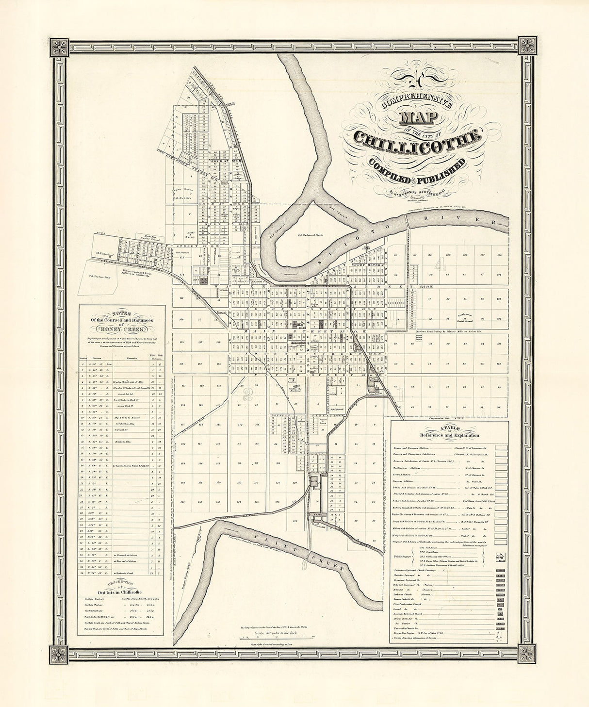1843 Map of Chillicothe Ohio