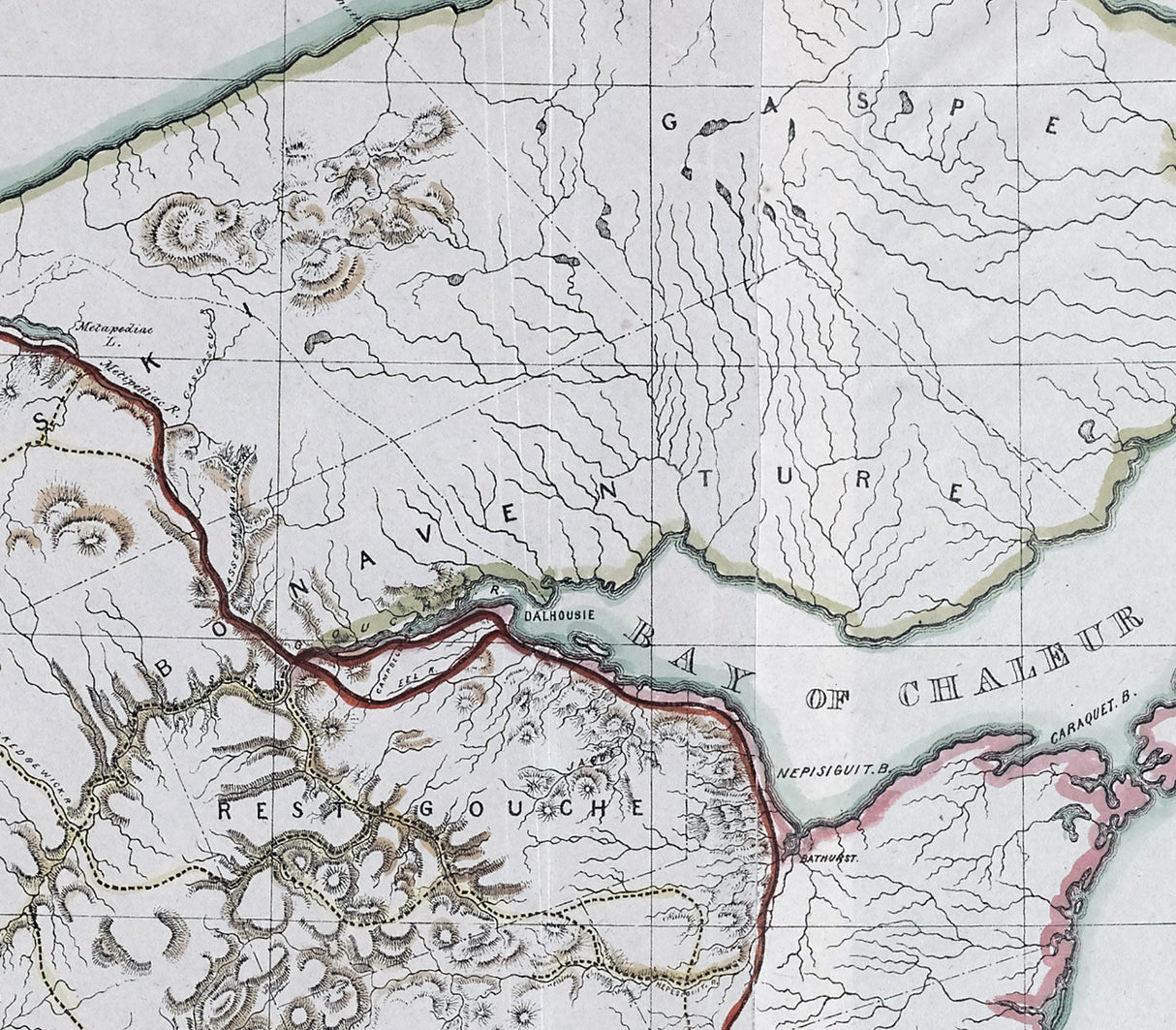 1845 Map of Nova Scotia New Brunswick and Lower Canada