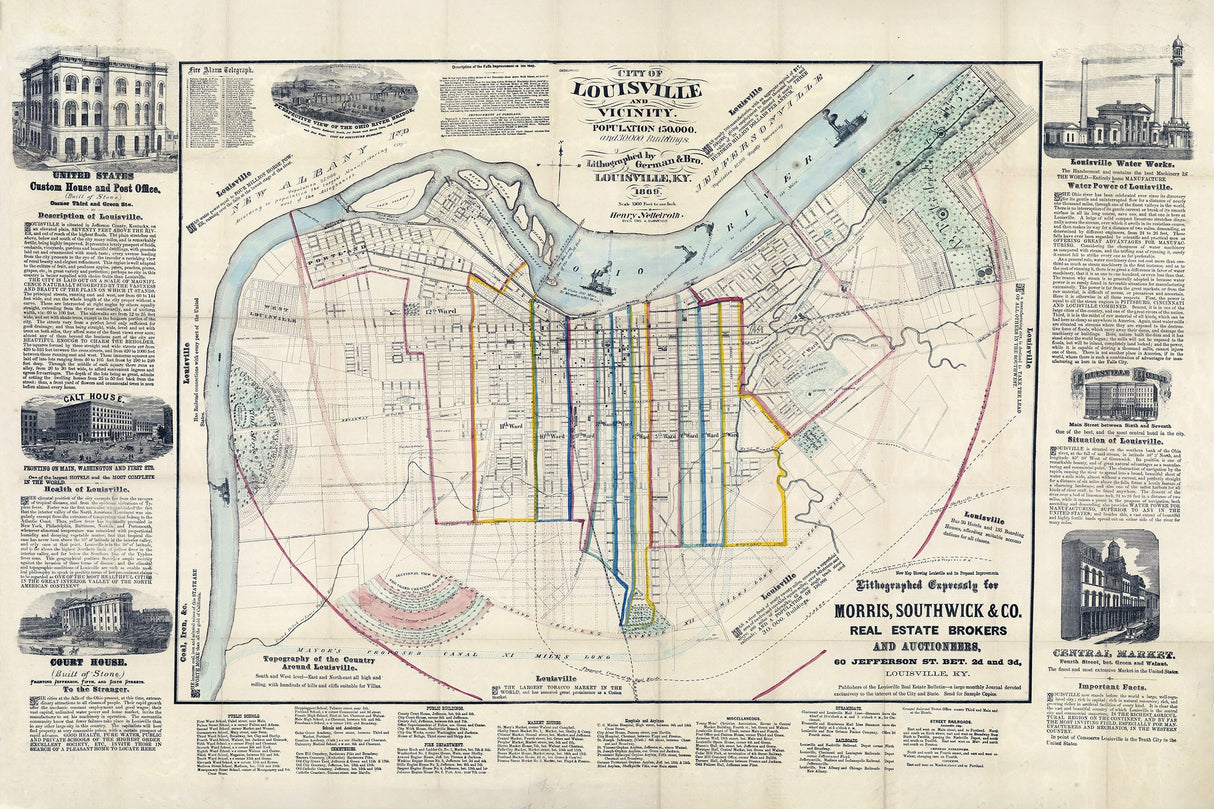 1869 Map of Louisville Kentucky