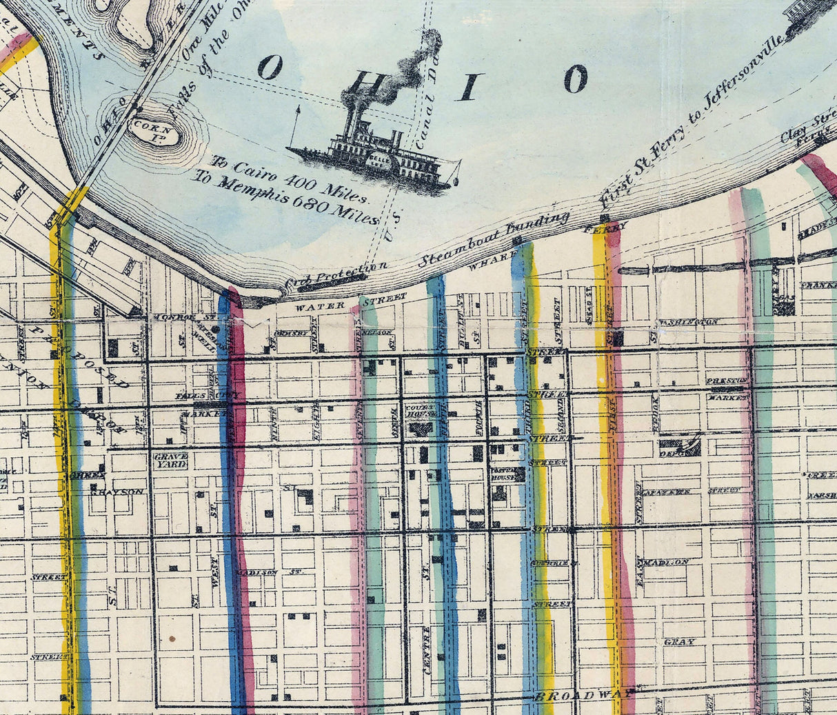 1869 Map of Louisville Kentucky