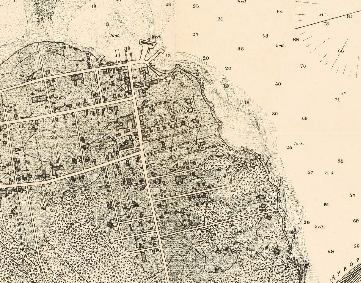 1887 Map of Bar Harbor Mount Desert Island Maine