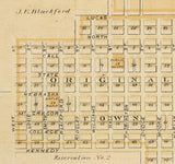 1875 Town Map of Algona Kossuth County Iowa