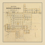 1875 Town Map of Boonsboro Boone County Iowa