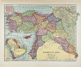 1910 Map of Turkey in Asia
