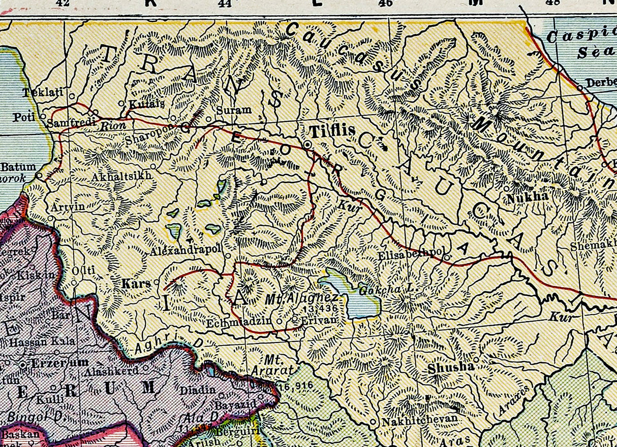 1910 Map of Turkey in Asia