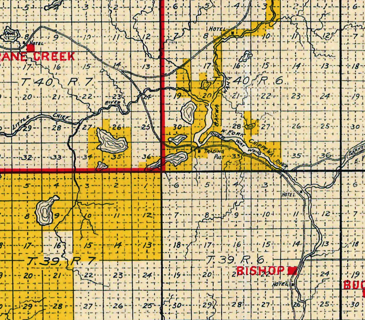 1900 Map of Sawyer County Wisconsin