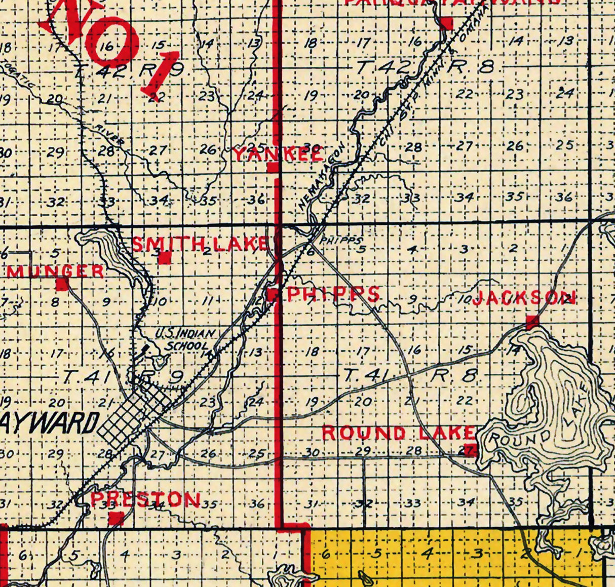 1900 Map of Sawyer County Wisconsin