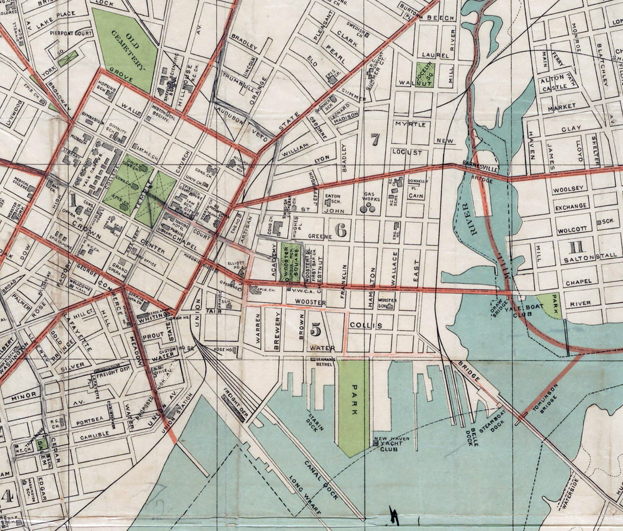 1893 Map of New Haven Connecticut