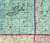 1877 Farm Line Map of Columbia County Wisconsin