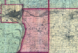 1877 Farm Line Map of Columbia County Wisconsin