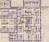 1875 Town Map of West Union Fayette County Iowa