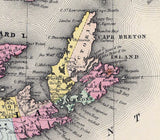 1856 Map of New Brunswick Nova Scotia Newfoundland and Prince Edward Island