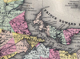 1856 Map of New Brunswick Nova Scotia Newfoundland and Prince Edward Island